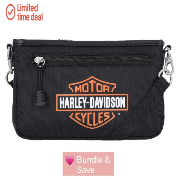 Convertible Crossbody Bag with Zipper Pockets, Polyester, 8x5.5x0.75